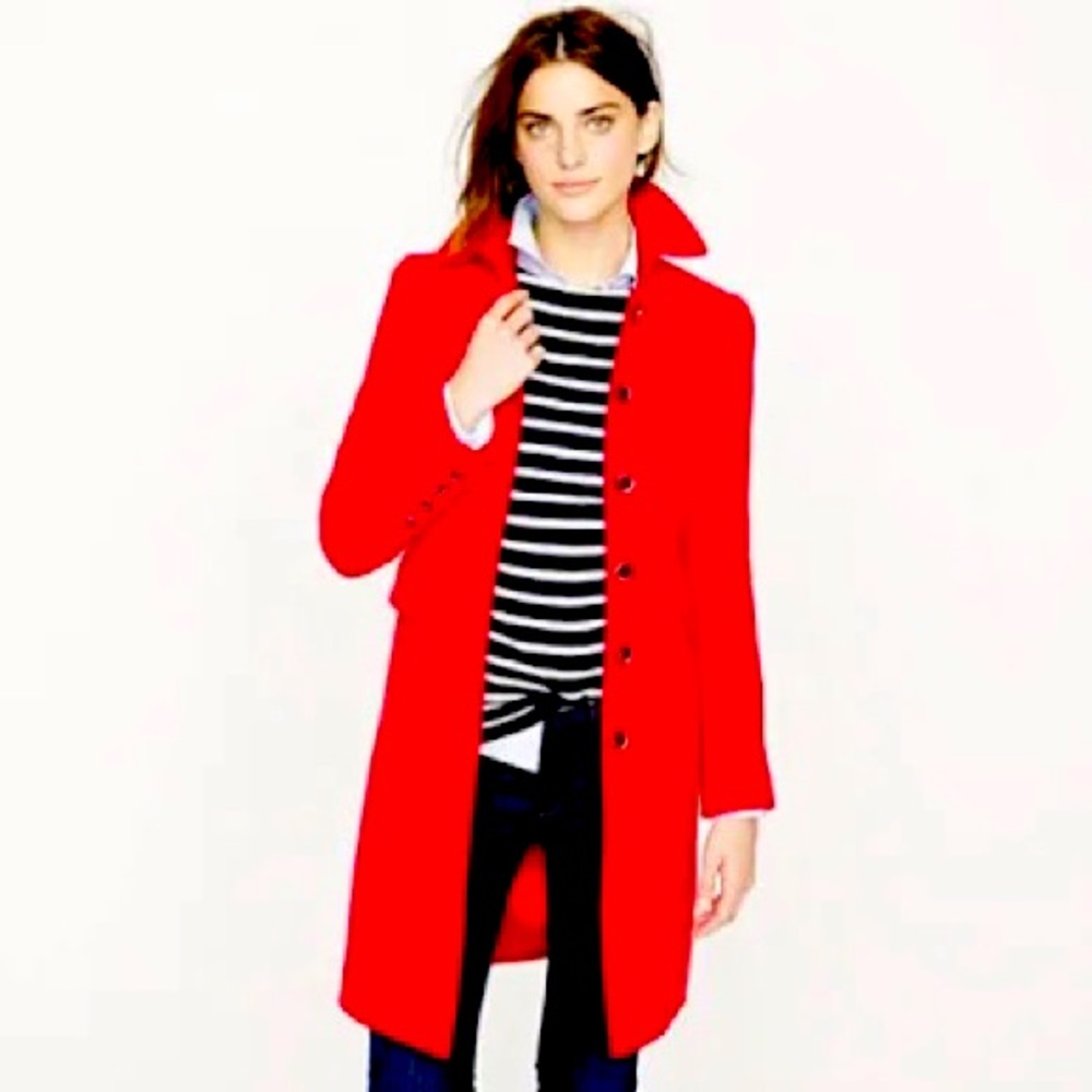 JCrew Lady Day Coat, size 2, red